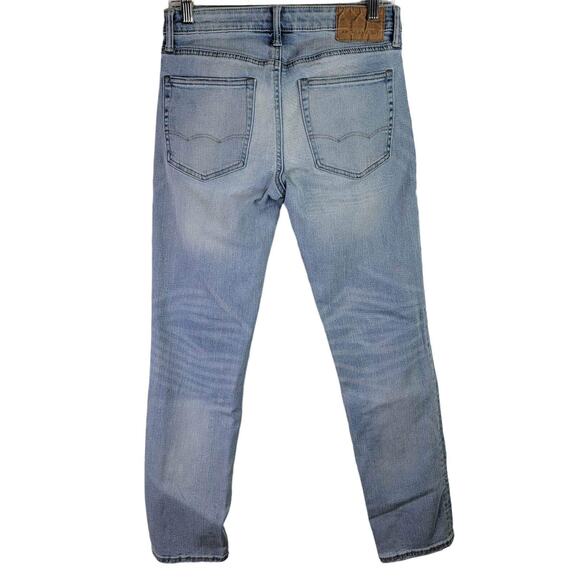 American Eagle Jeans AE Flex Men's Slim Straight 28X32 Light Wash Zip 28 - Picture 3 of 10